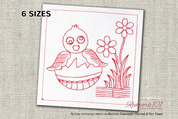 Easter Baby Chick Redwork Embroidery Review