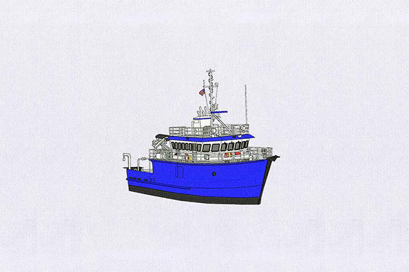 Ferry Ship Embroidery for Handmade Gifts
