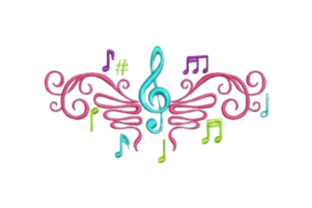 Music Notation Embroidery for Seasonal Creations